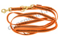 Поводок - перестежка прорезиненная, 18 мм, карабины - латунь
